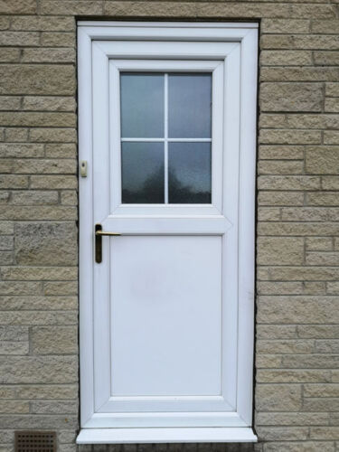 White PVCu Composite Door Exterior