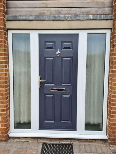 Blue Woodgrain Effect Composite Door Exterior