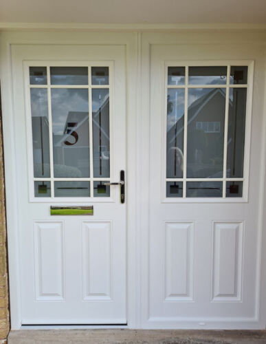 Double White PVCu Door Exteriors